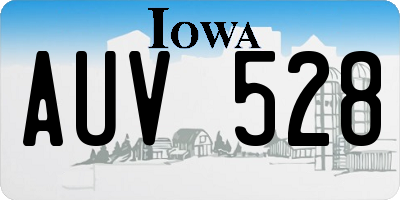 IA license plate AUV528