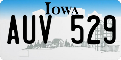 IA license plate AUV529