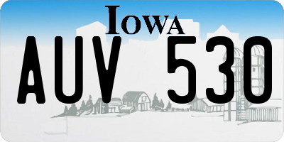 IA license plate AUV530