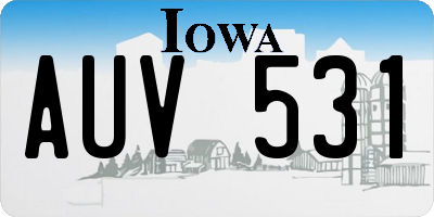 IA license plate AUV531