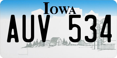 IA license plate AUV534