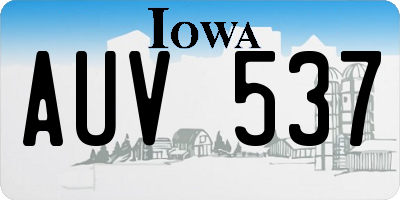 IA license plate AUV537