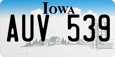 IA license plate AUV539