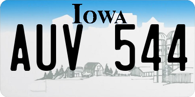 IA license plate AUV544