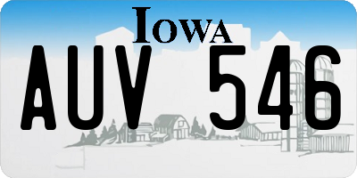 IA license plate AUV546