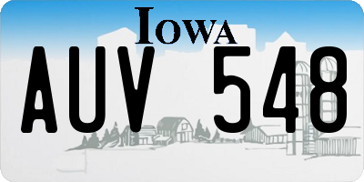 IA license plate AUV548