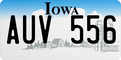 IA license plate AUV556
