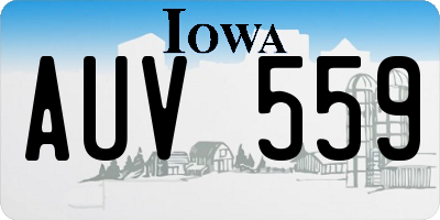 IA license plate AUV559