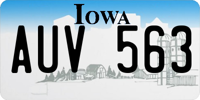 IA license plate AUV563