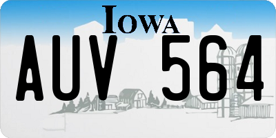 IA license plate AUV564