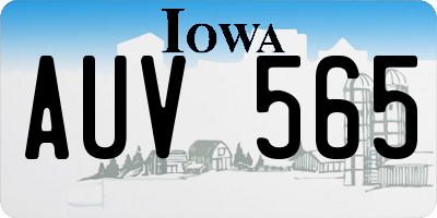 IA license plate AUV565