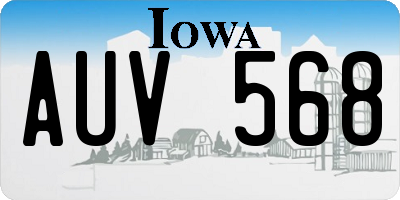 IA license plate AUV568