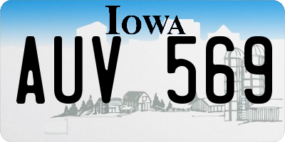 IA license plate AUV569