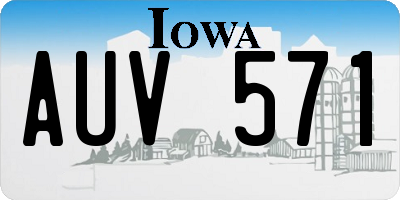 IA license plate AUV571