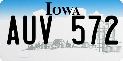 IA license plate AUV572