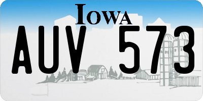 IA license plate AUV573