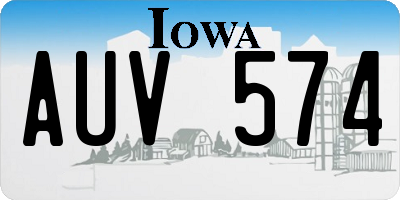 IA license plate AUV574