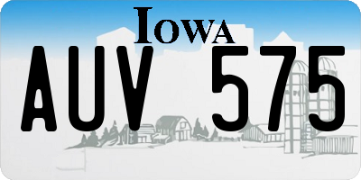 IA license plate AUV575