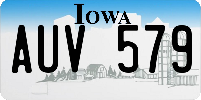 IA license plate AUV579