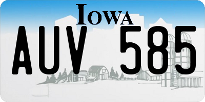 IA license plate AUV585