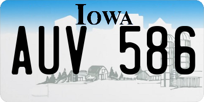 IA license plate AUV586