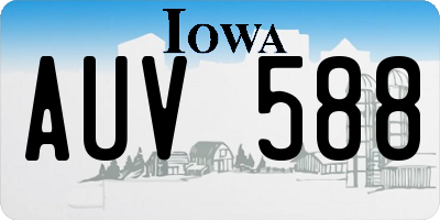IA license plate AUV588