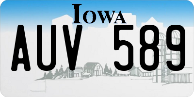 IA license plate AUV589