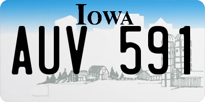 IA license plate AUV591