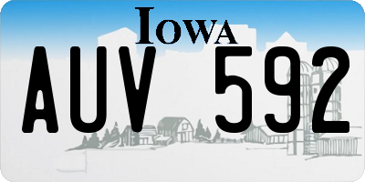IA license plate AUV592