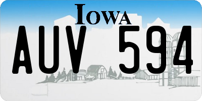 IA license plate AUV594