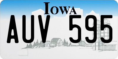 IA license plate AUV595
