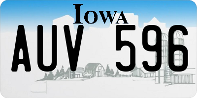 IA license plate AUV596