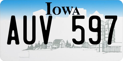 IA license plate AUV597