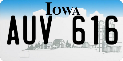IA license plate AUV616