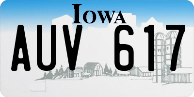 IA license plate AUV617