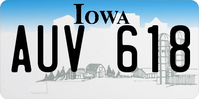 IA license plate AUV618