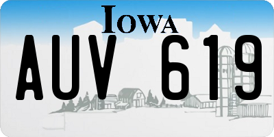 IA license plate AUV619