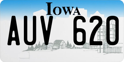 IA license plate AUV620