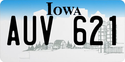 IA license plate AUV621