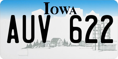 IA license plate AUV622