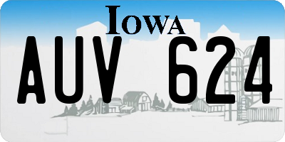 IA license plate AUV624