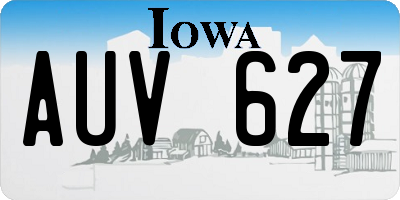 IA license plate AUV627