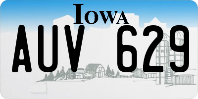 IA license plate AUV629