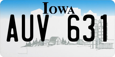 IA license plate AUV631