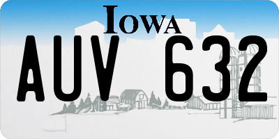 IA license plate AUV632