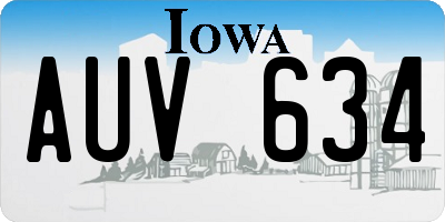 IA license plate AUV634