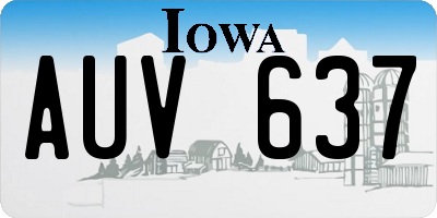 IA license plate AUV637