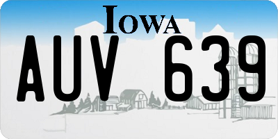 IA license plate AUV639
