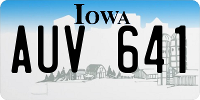 IA license plate AUV641