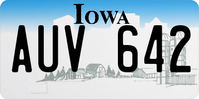 IA license plate AUV642